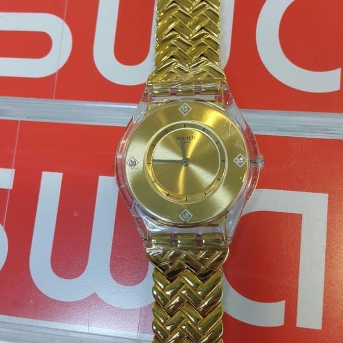 ✅Sale Jam Tangan Wanita Swatch Sfe106G Gold Original Murah Garansi Resmi Diskon