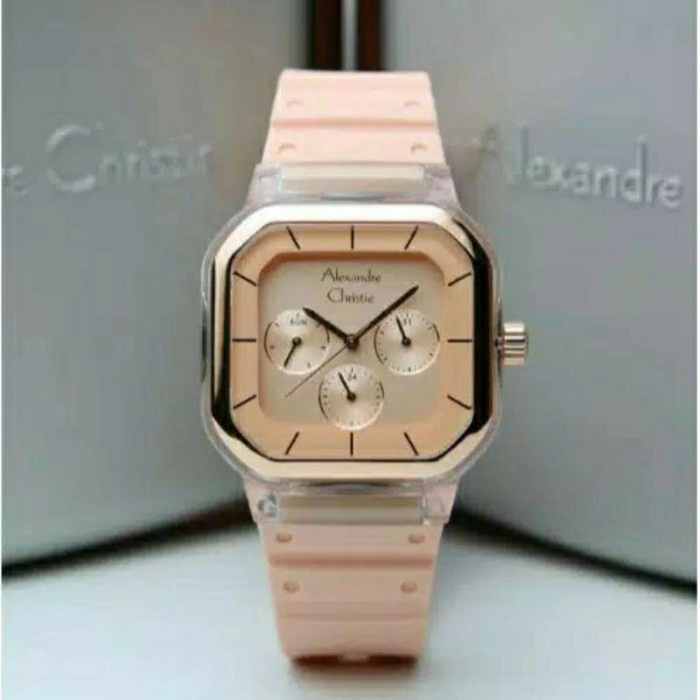 ✅Termurah Jam Tangan Wanita Alexandre Christie 2811 Peach Original Limited