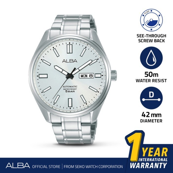✅Ready Jam Tangan Pria Alba Automatic Stainless Steel Al4153 Original Terbatas