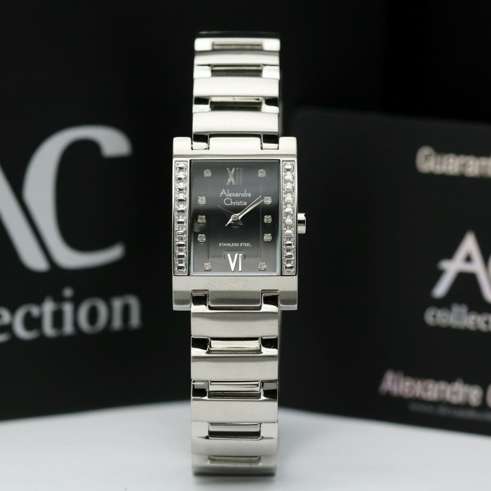 ✅Termurah Alexandre Christie Ac 8040 Silver Black Wanita Original Terbaru