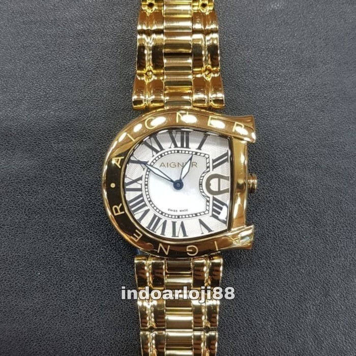✅Termurah Aigner A34322 Gold Tone Stainless Steel Ladies Watch Terbatas