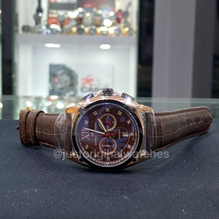 ✅Ready Jam Tangan Pria Charles Jourdan Cj1010-1543C Rosegold Original Diamond Terbaru