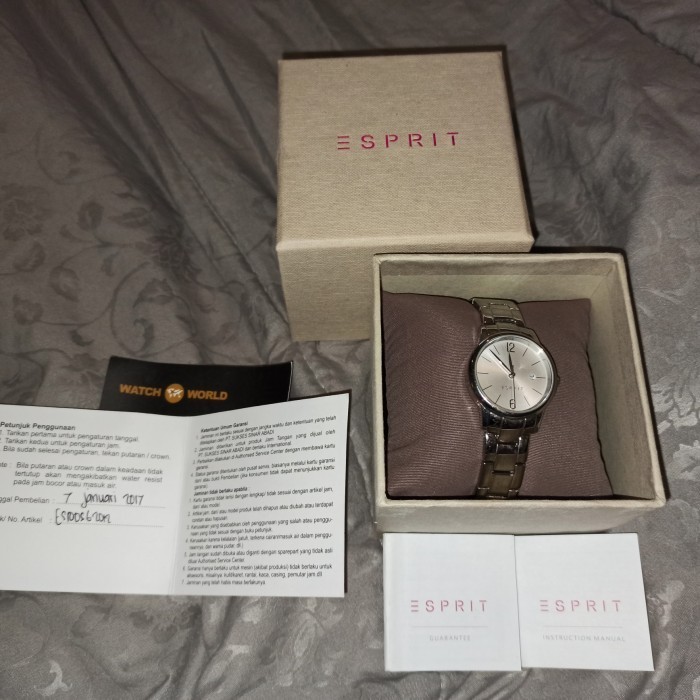 ✅Termurah Esprit Abbie Silver Jam Tangan Wanita Putih Watches Es100S62012 Limited