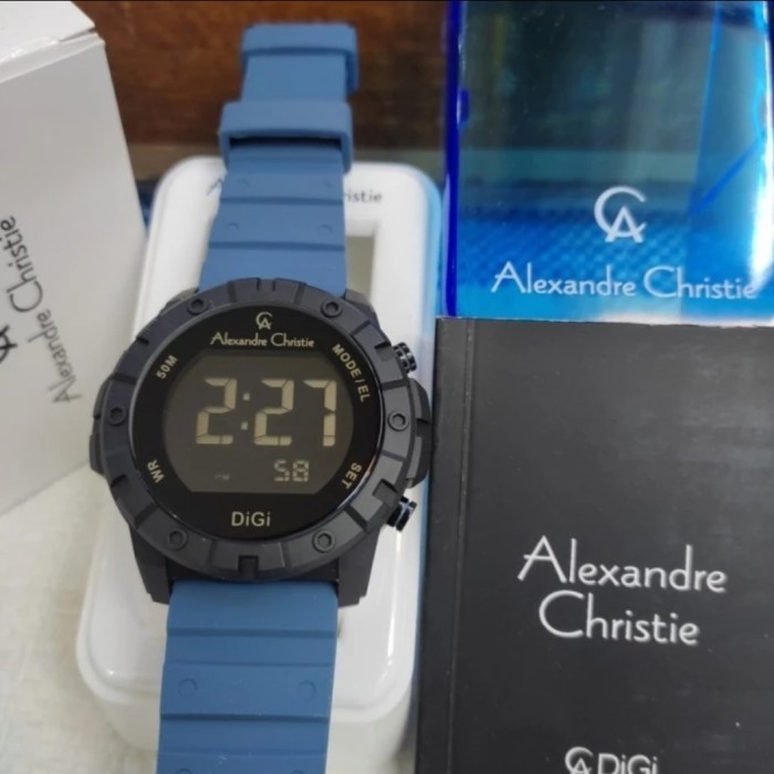✅Ori Jam Tangan Pria Original Alexandre Christie Ac9364Mh Digi Rubber Strap Terbaru