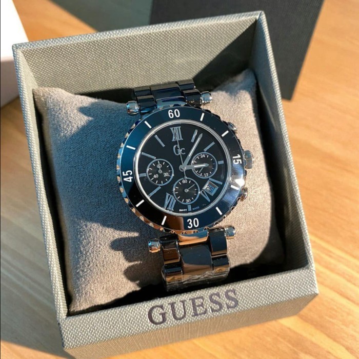 ✨Baru Jam Tangan Wanita Guess Collection Gc-43001M Silver Black Original Berkualitas