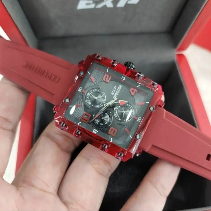 ✨Baru Expedition E-6808 Red - Jam Tangan Wanita Original Terbatas