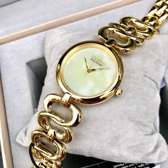 ✨Baru Jam Tangan Wanita Citizen Em0222-58P Eco Drive Gold Original Garansi Terbatas