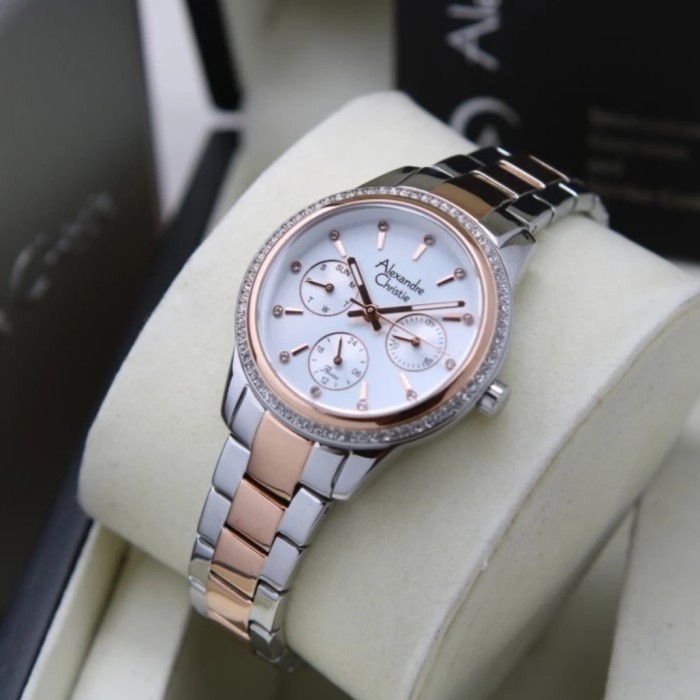 ✨Baru Alexandre Christie Ac 2A62 Silver Rosegold Ac2A62 Wanita Original Terbatas