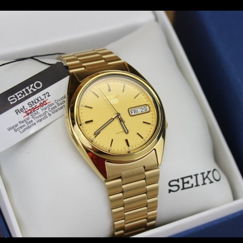 ✨Baru Jam Tangan Wanita Seiko 5 Automatic Snxl72K1 Snxl72 Gold Original Berkualitas