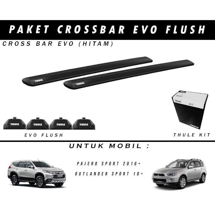 ✨New Ori Thule Cross Bar Evo  Footpack  Kit For All New Pajero Terbaru