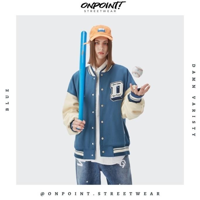 Damn Varsity - Jaket Varsity Pria Gaya Korea Streetwear