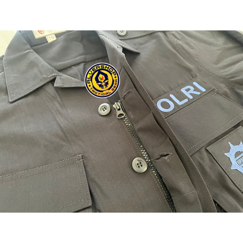 [OUR BEST] SPECIAL PRICE Baju PDL Hitam Brimob Polri Setelan Jatah Kain Halus TACTICAL