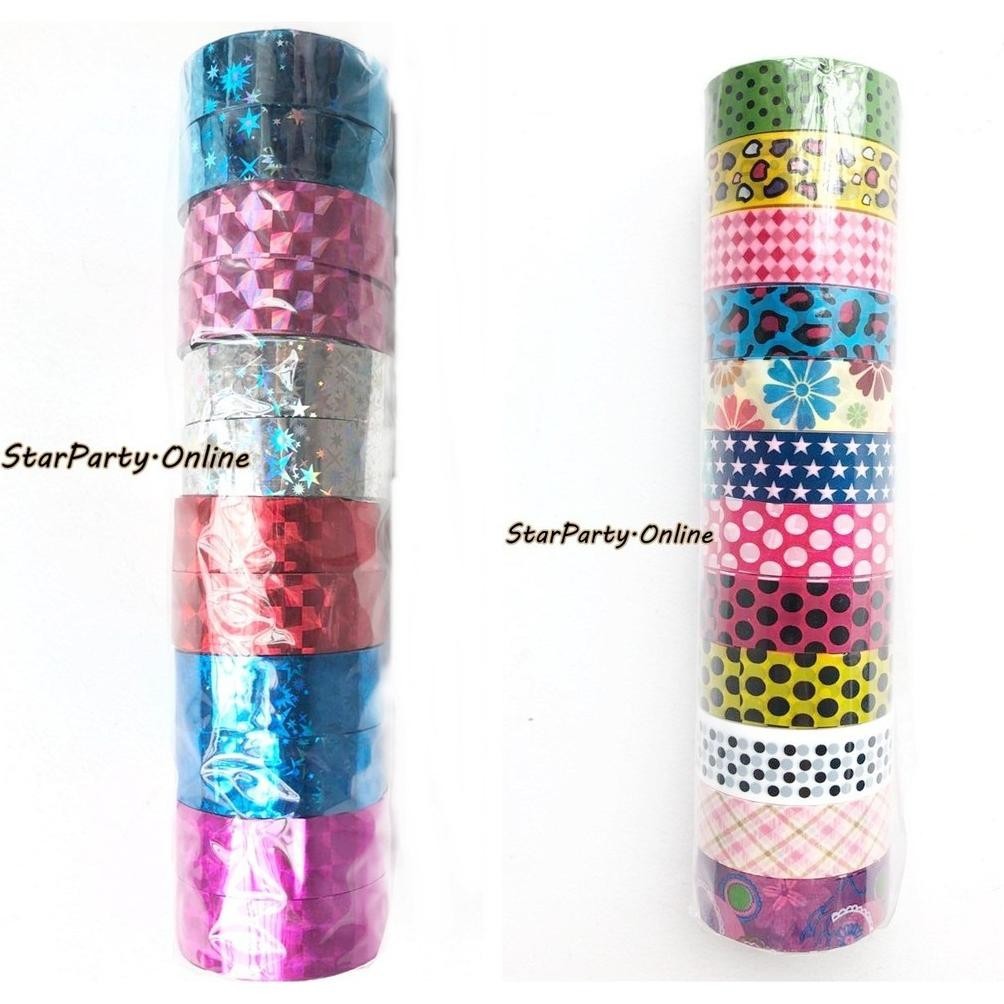 

Isolasi Fancy harga per 10 Rol Hologram Motif /Isolasi Fancy Kembang Kecil/ isolasi Fancy Hologram polos Tebal / isolasi toples lebaran