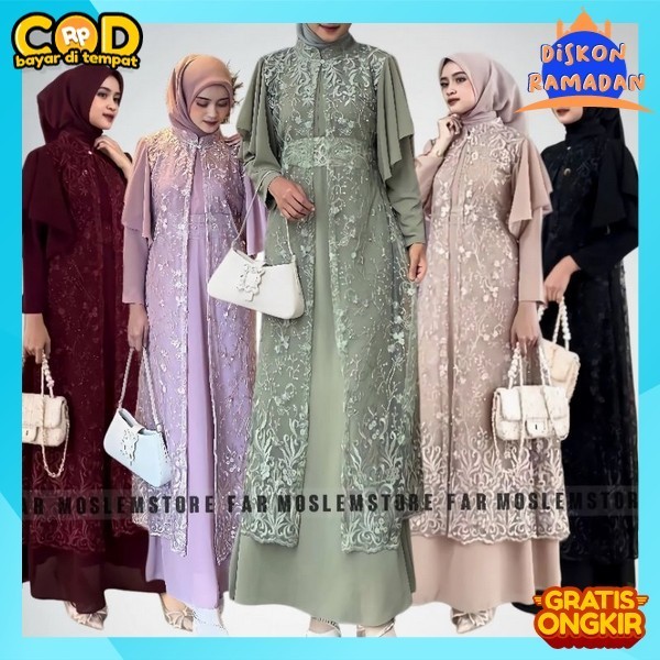 Gamis Wanita Terbaru 2024 Gsmis Muslim Buat Lebaran Ori Modern Gmis Dewasa Remaja Putih Hitam Baju D