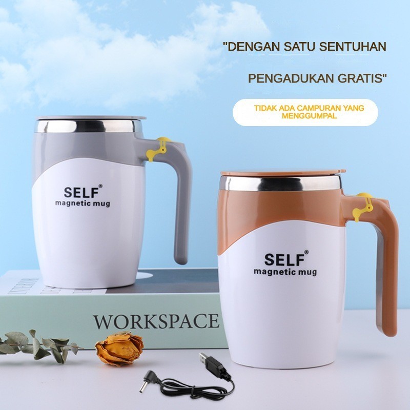 

✅BIG SALE✅ Kreatif！Cangkir Kopi Pencampur Otomatis！Listrik dengan Penutup！Cangkir Kopi Eropa Malas！Setelan Baja Tahan Karat！Cangkir Air Isi Ulang！ FHFR