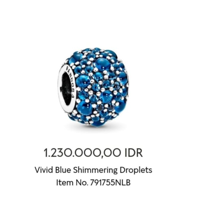 

preloved pandora charm vivid blue shimmering ori -ls01