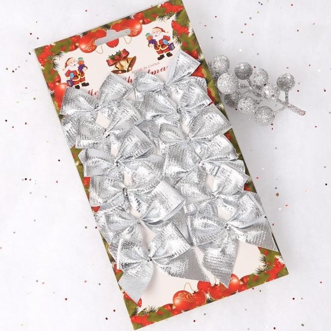 

DFG - Pita Natal isi 12 Hiasan Pohon Natal Dekorasi Kado Pita Parcel Box Kue TERLARIS