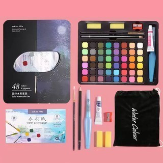 

Terjangkau 36/48Watercolor Set - Set Alat Cat Air (termasuk kuas n kertas gambar)