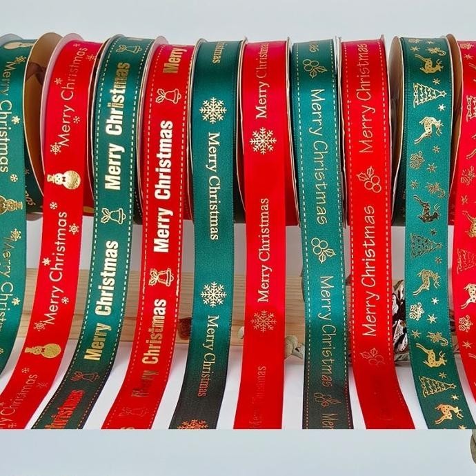 

DFG - Pita Natal Rol 25 yard Merry Christmas Ribbon Kado Natal Murah Grosir TERLARIS