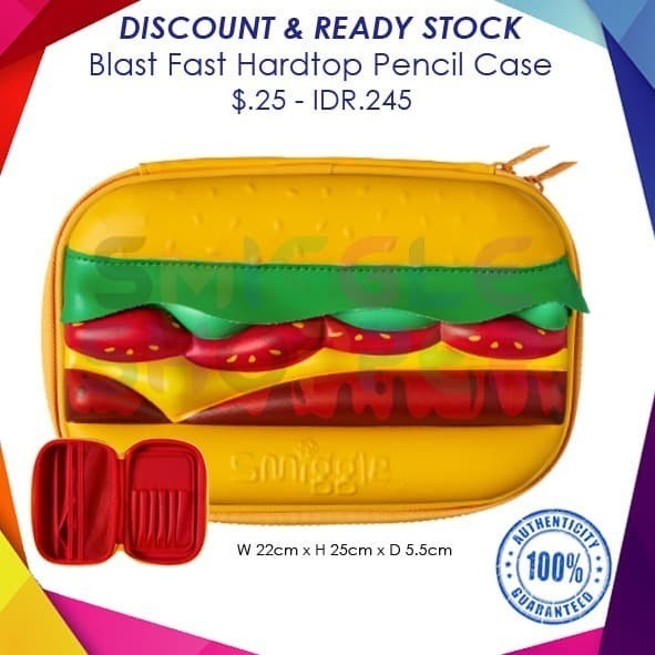 

[Baru] Smiggle Ori Blast Fast Hardtop Pencil Case Terbatas