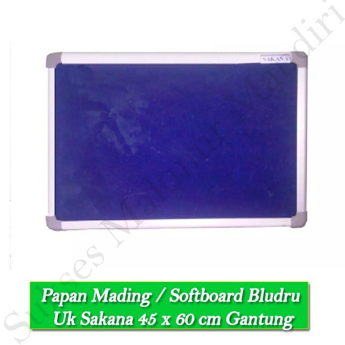 

[Baru] Papan Mading / Softboard Bludru Sakana 45 X 60 Cm Gantung Diskon