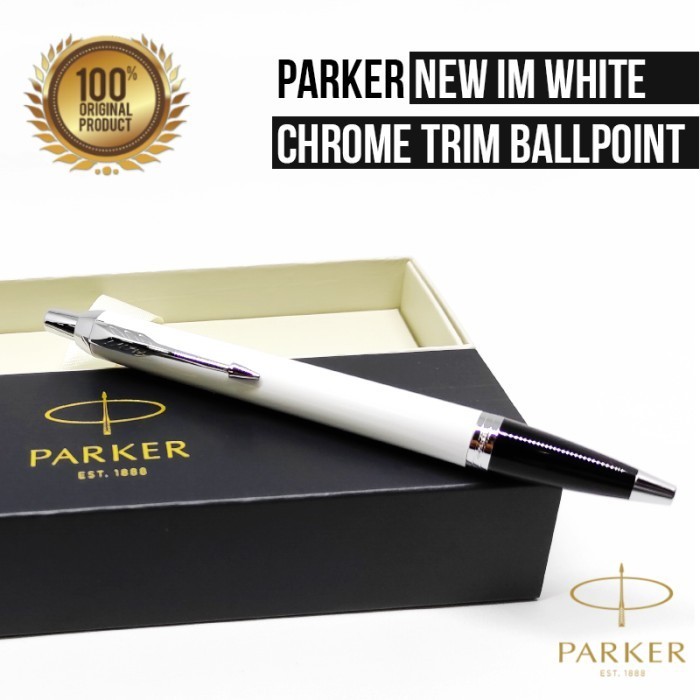 

[Baru] Parker Im New White Chrome Trim Ballpoint Original Limited