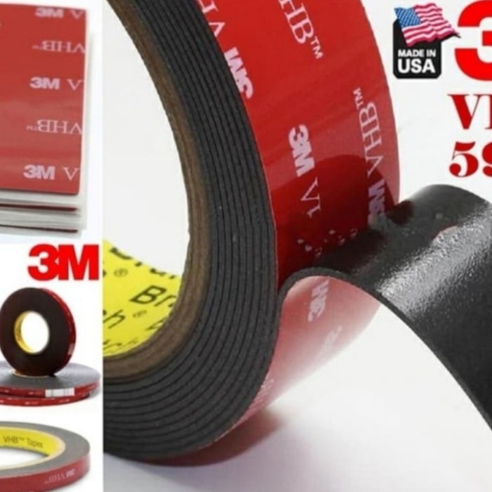 

[Baru] Double Tape Original 3M Vhb 12Mm X 33 Meter Super Lengket Black Hitam Berkualitas