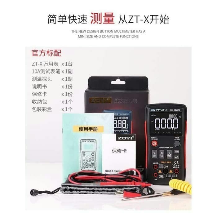 ✅Termurah Smart Digital Multimeter Multitester True Rms  Temperature Zoyi Zt-X Limited