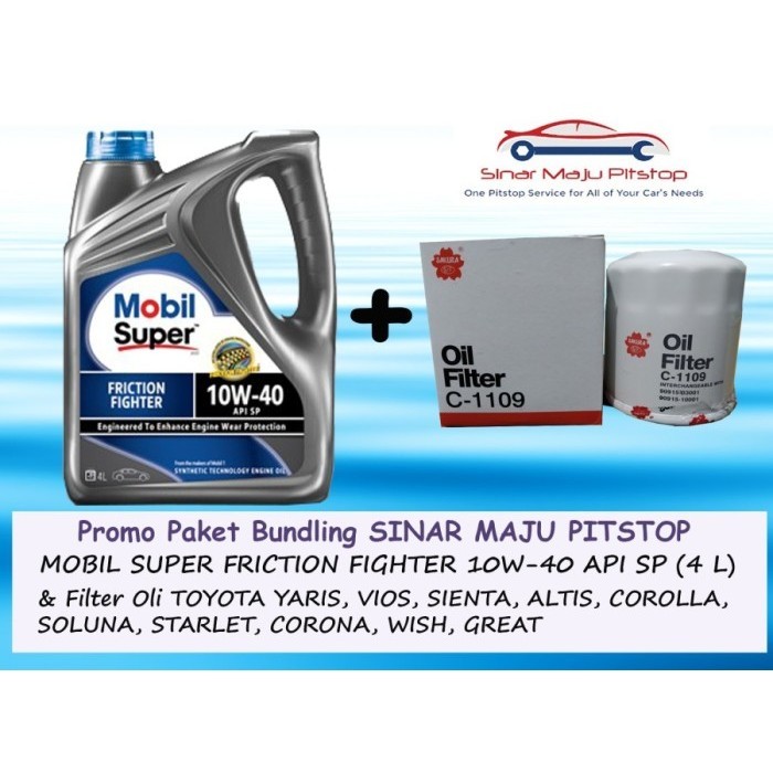 ✅COD Paket Oli Exxon Mobil Super 2000 10W-40  Filter Toyota Sienta  Altis Berkualitas