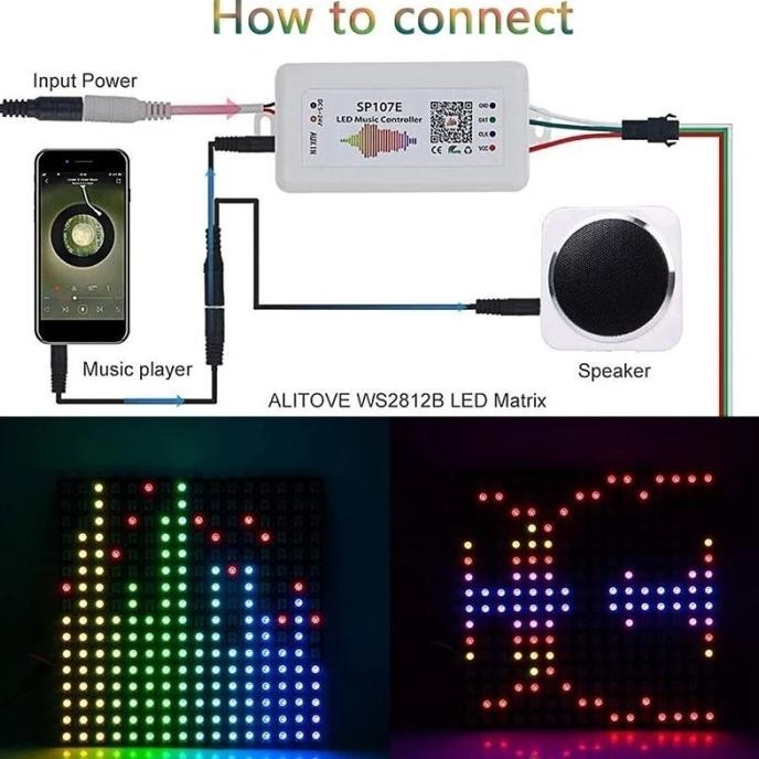 Sp107e Bluetooth Controller Music Led Strip Ic 5050 ws2812 All type ic