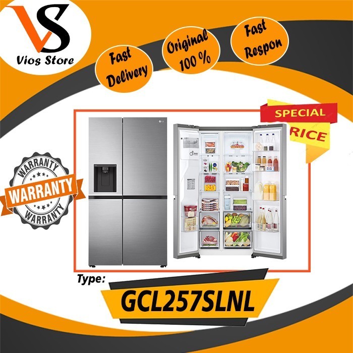 [Baru] Lg Gc-L257Slnl Kulkas Lg Side By Side Gcl257Slnl Gcl257 257Slnl Terbaru