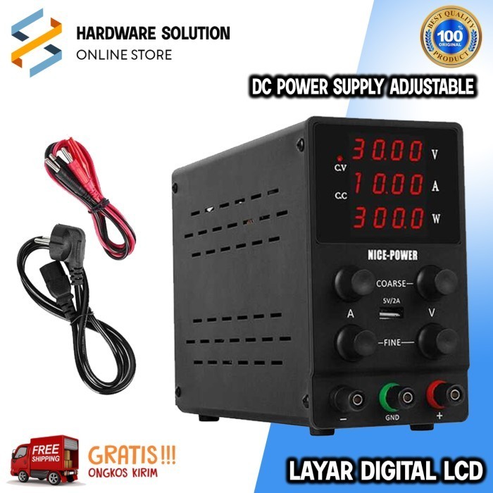 [Baru] Dc Power Supply Adjustable 30V 10A Layar Digital Lcd Volt Ampere Nice Terbaru