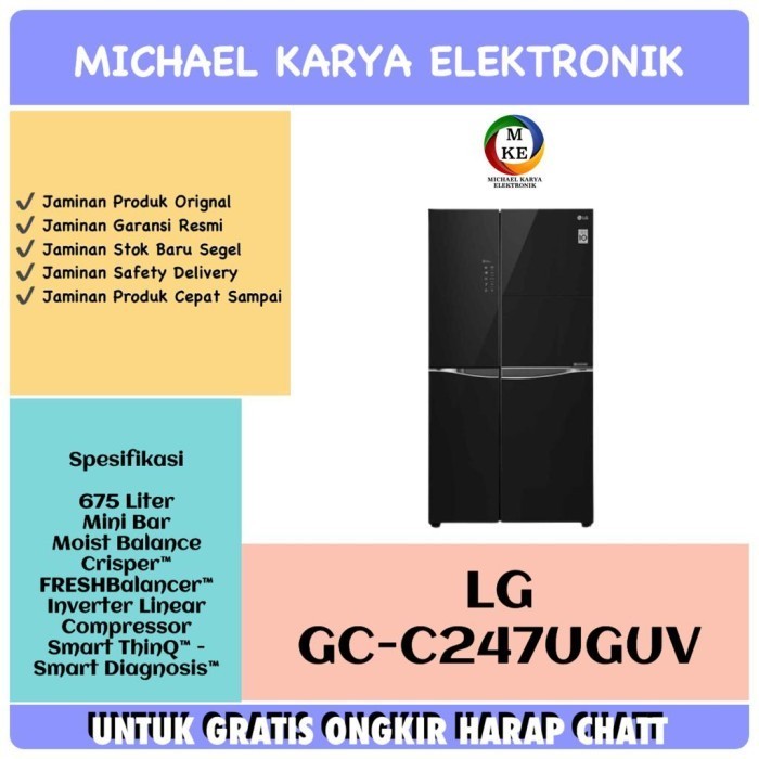 [Baru] Lg Kulkas Side By Side  Kulkas Inverter Lg  Gc-C247Uguv  Gcc247Uguv Terbaru