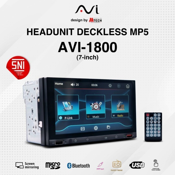 ✨Ori Double Din Avi 1800 - Head Unit Avi - Tape Mobil - Tv Mobil By Mtech Terbatas