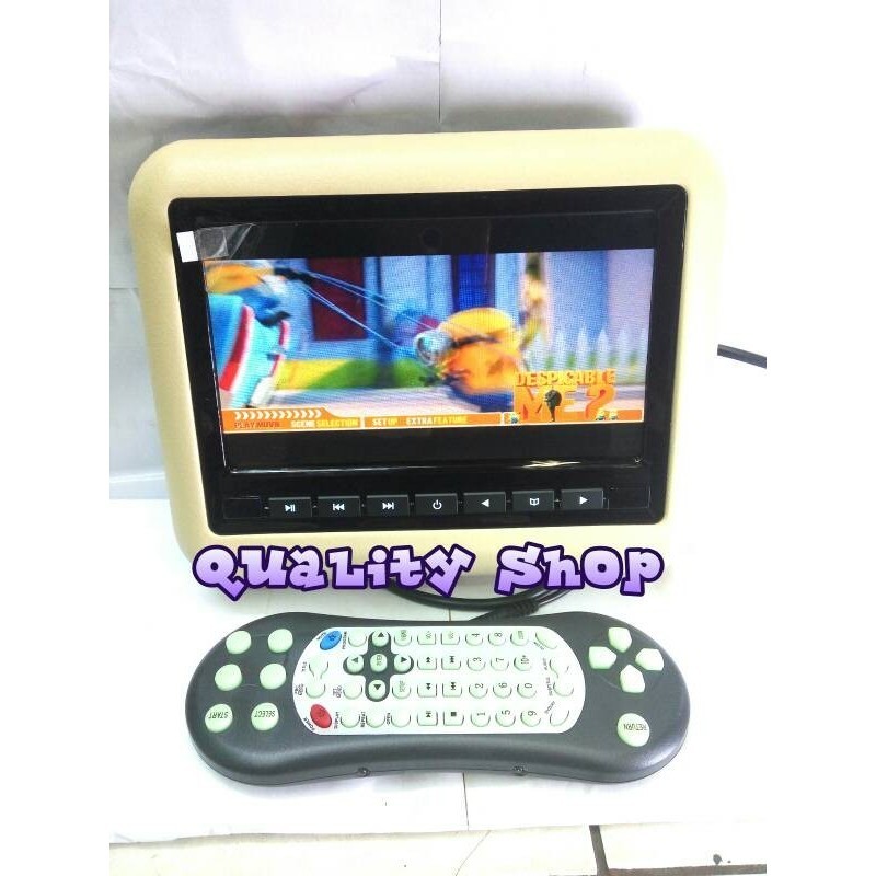 [Baru] Tv Headrest Clip On Embassy 7 Inch Dvd Usb Sd Movie Terbaru
