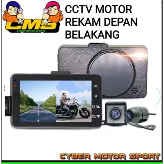 [Baru] Kamera Motor Rekam Depan Belakang Waterproof. Dashcam Sepeda Motor Limited
