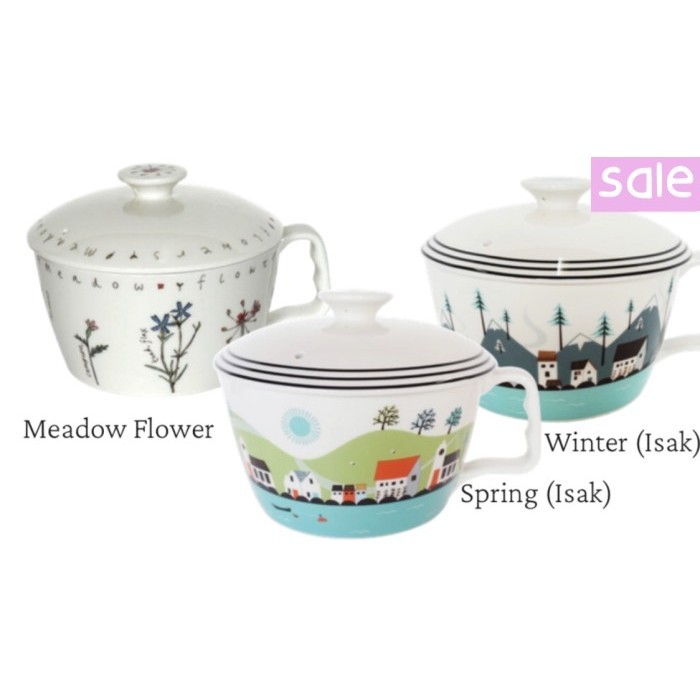 SAINT JAMES CERAMIC NOODLE CUP WITH COVER 1000ML MANGKOK GELAS KERAMIK