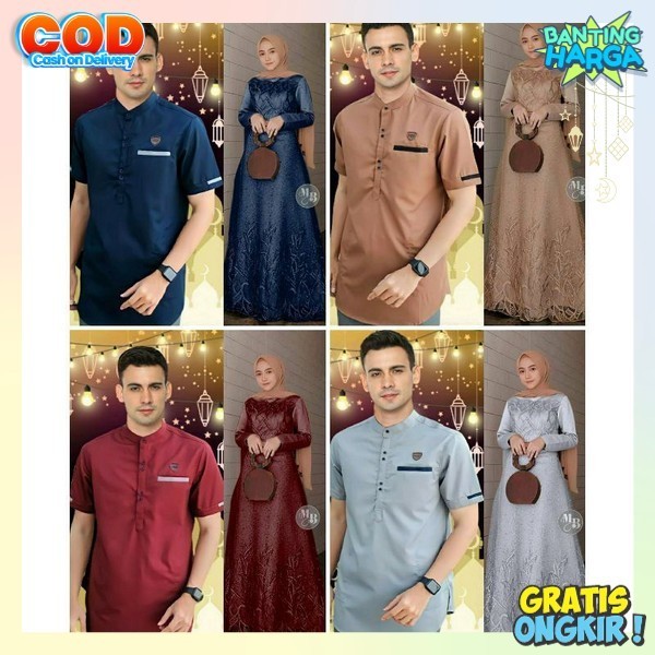 Kapel Cople Baju Muslim Satu Pasang Coyple Couple Prya Wanita Trendy Copel Terlaris Gamis Polos Sari