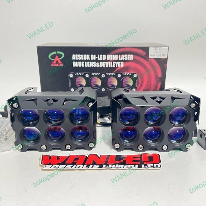 [New] Sql 6 Mata Aeslux Bl 70 Blue Lens 70 W X 2 140 W 12-24 V Sorot Laser G Terbatas