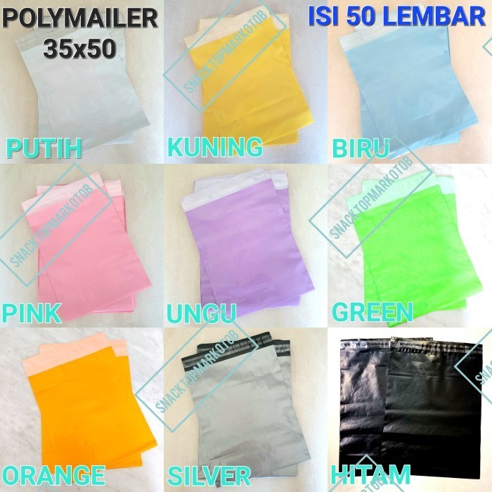 

Polymailer Warna 35X50 / Poly Color Amplop Lem Seal / Isi 50