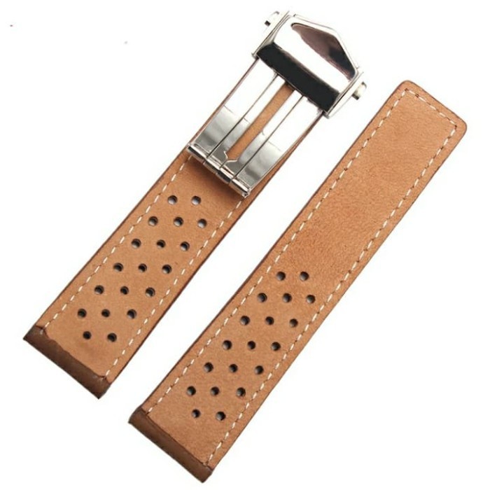 22mm Leather Strap Monaco Tali Jam Tangan Tag