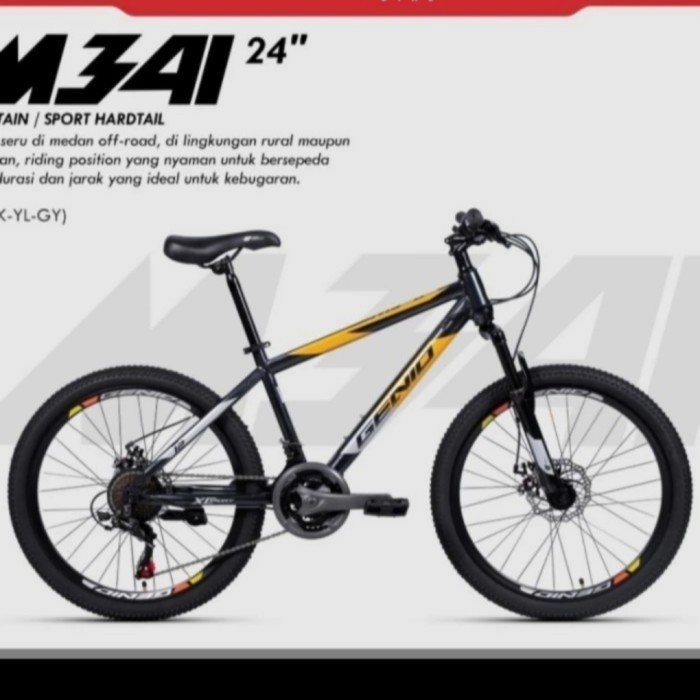 Terbaru Sepeda Mtb 24 Inch Genio M 3412 New 24 Speed Promo Terlaris
