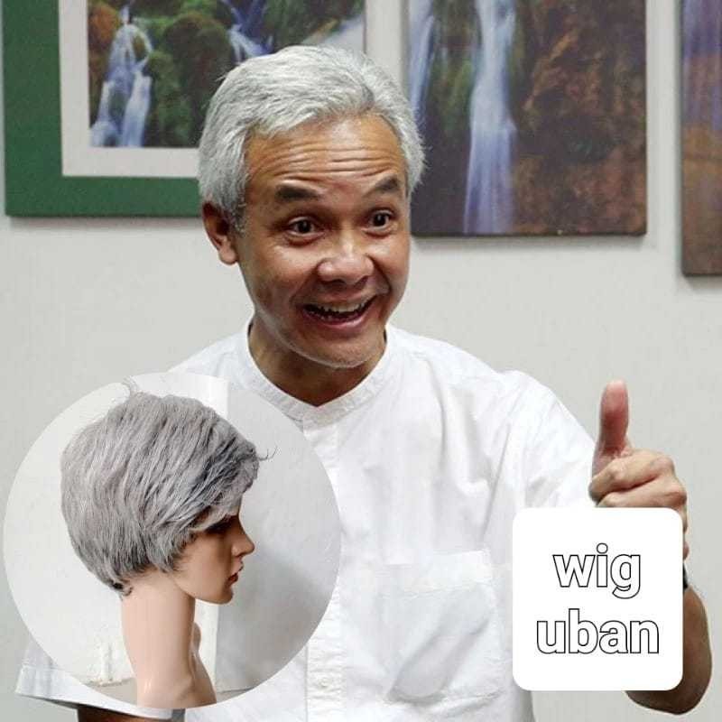 Wig lakilaki wig uban wig bapak wig pria wig grey wig cowo