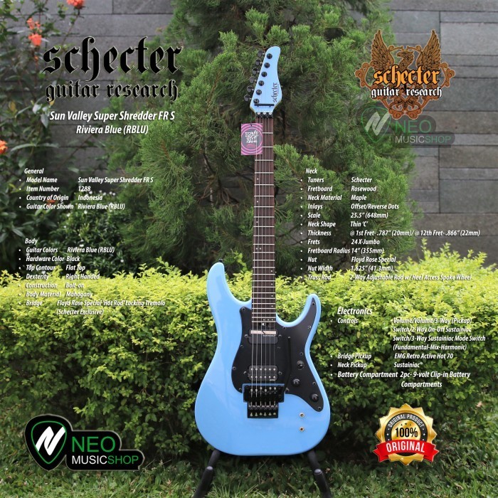 PROMO SCHECTER SUN VALLEY SUPER SHREDDER FR S SUSTAINIAC ELECTRIC GUITAR #ORIGINAL