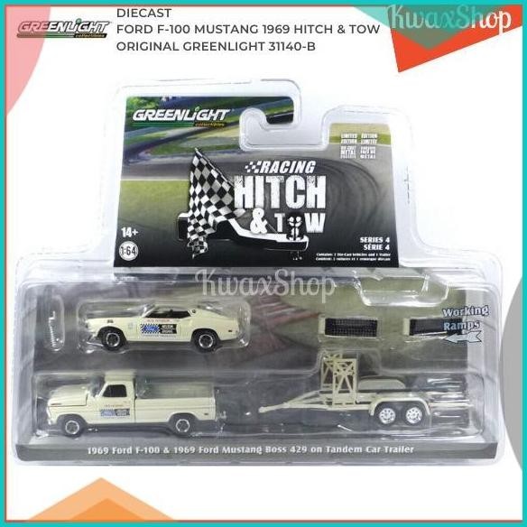 Diecast Ford F-100 Mustang 1969 Hitch & Tow Greenlight 31140-B 16novz3