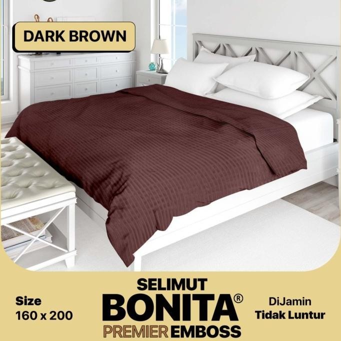 BONITA LUXURY - Selimut Bulu (160x200) PREMIER Polos Embossed Terlaris