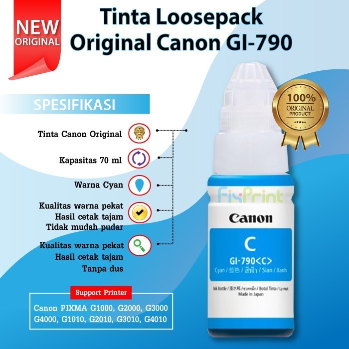 

Tinta Canon Gi-790 Gi 790 Gi790 Printer Canon G1000 G2000 G3000 G4000 Best