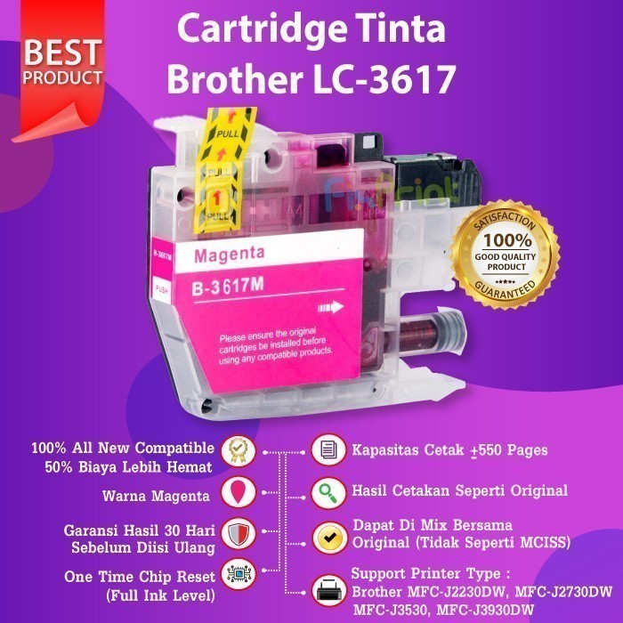 Satu Set Cmyk Ink Cartridge Lc3617 Mfc-J3530Dw J3930Dw J3530 Best