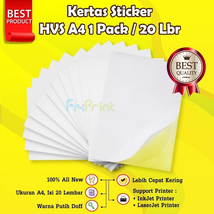 

Kertas Stiker Hvs A4 Sticker Label Paper Hvs A4 Doff Matte Lembaran Best