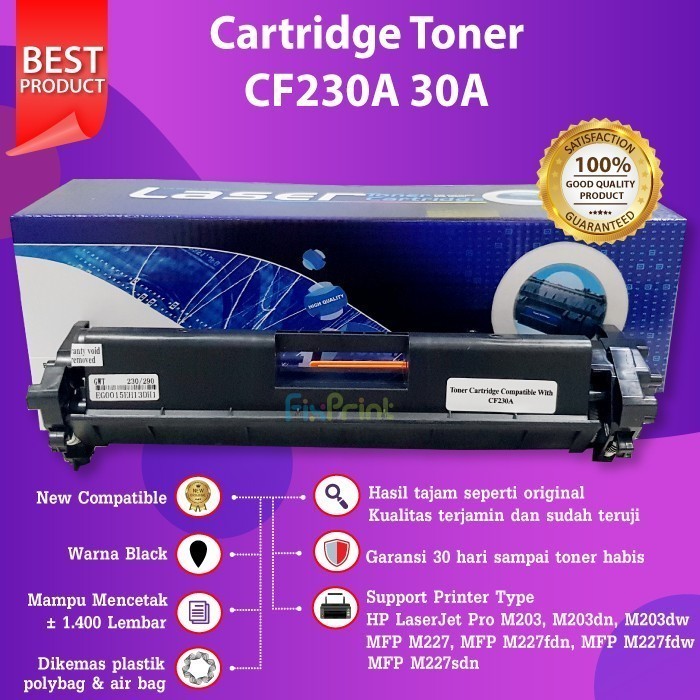Cartridge Toner Compatible 30A Cf230A Hp M203 M203D M203Dn M203Dw Chip Best